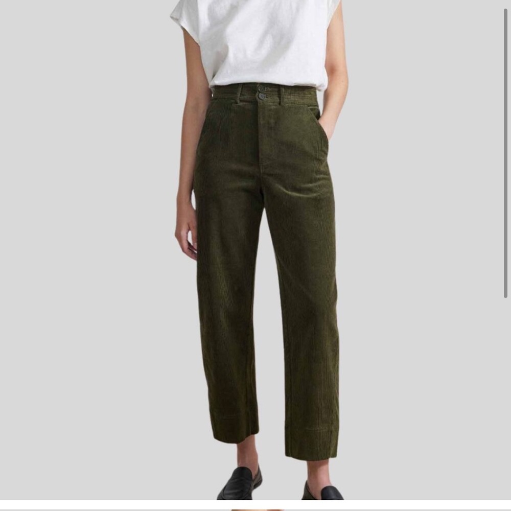 Apiece Apart Mari Barrel Pant Corduroy 0 Olive Green